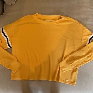 Waffle Long Sleeve Tee with Stripes